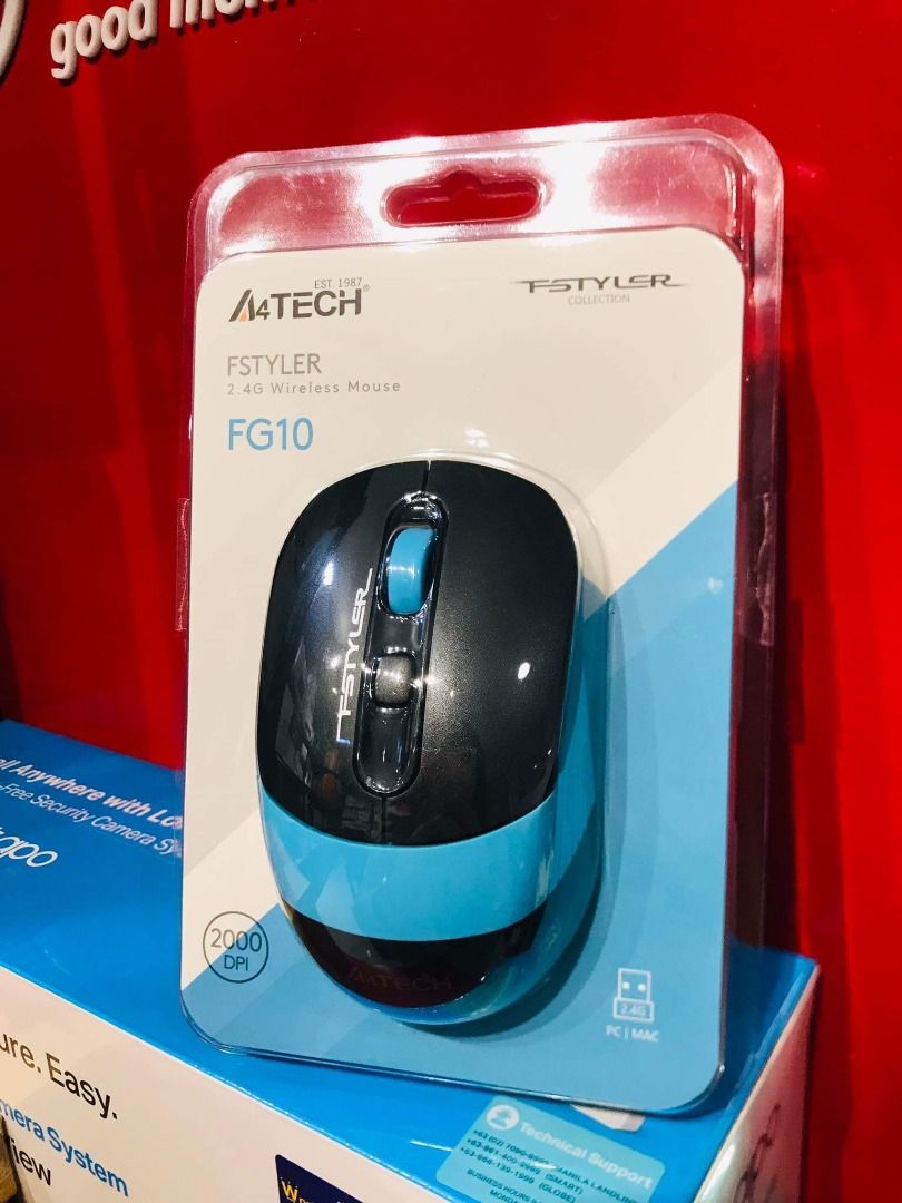 A4Tech Fstyler FG10 Wireless Mouse Blue, Computers & Tech, Parts ...