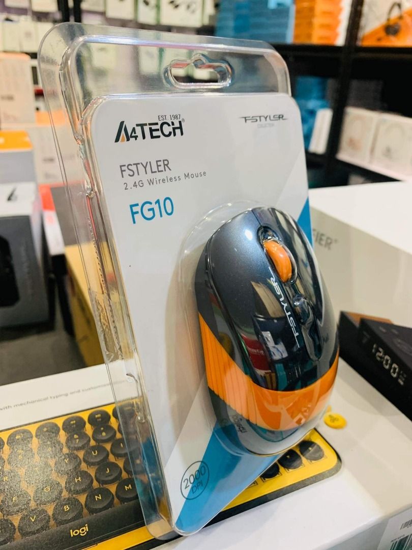 A4Tech Fstyler FG10 Wireless Mouse Orange, Computers & Tech, Parts ...