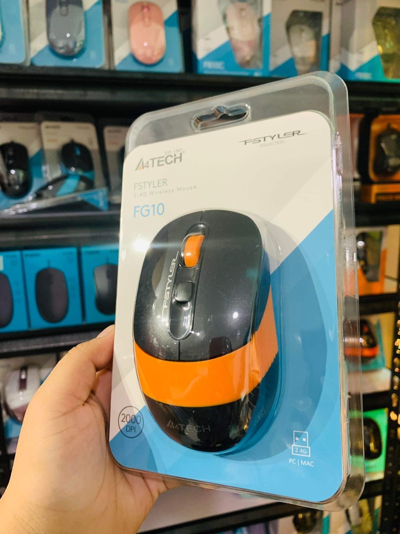 A4Tech Fstyler FG10 Wireless Mouse Orange, Computers & Tech, Parts ...