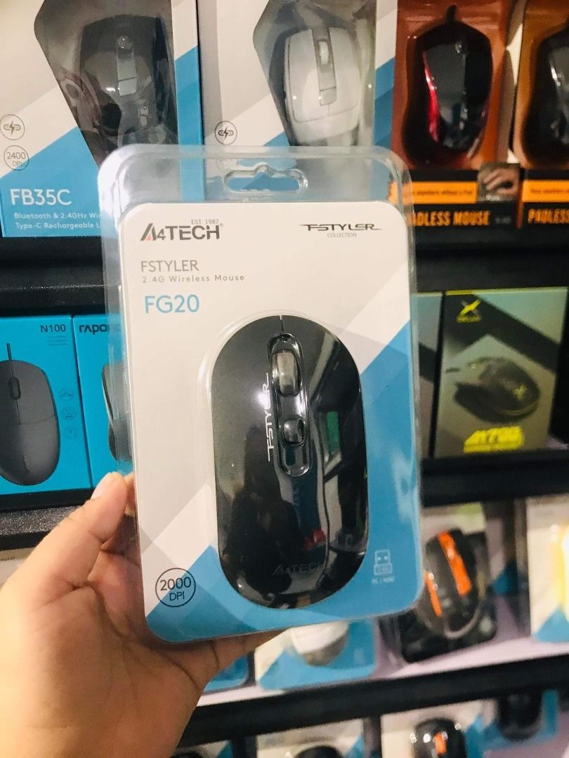A4Tech Fstyler FG20 Wireless Mouse Grey, Computers & Tech, Parts ...