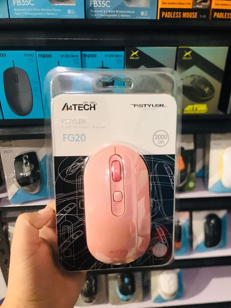 A4Tech Fstyler FG20 Wireless Mouse Pink, Computers & Tech, Parts ...