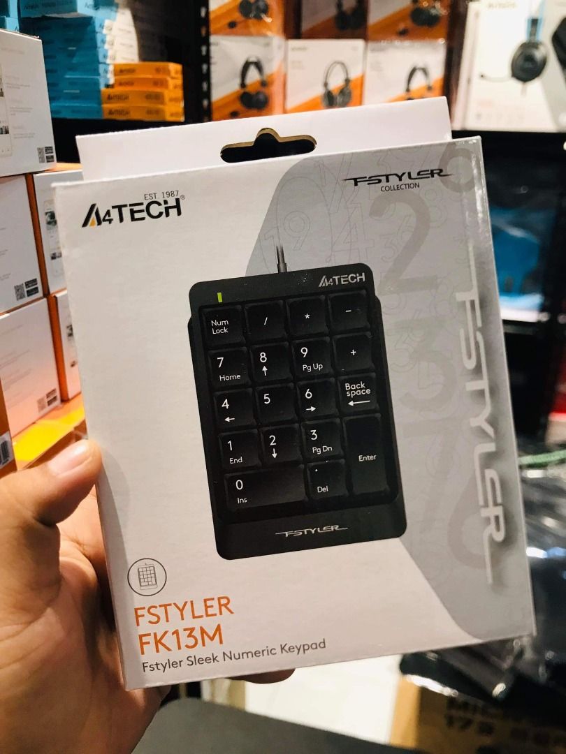 A4Tech Fstyler FK13M Numeric Keypad Micro USB Black, Computers & Tech ...