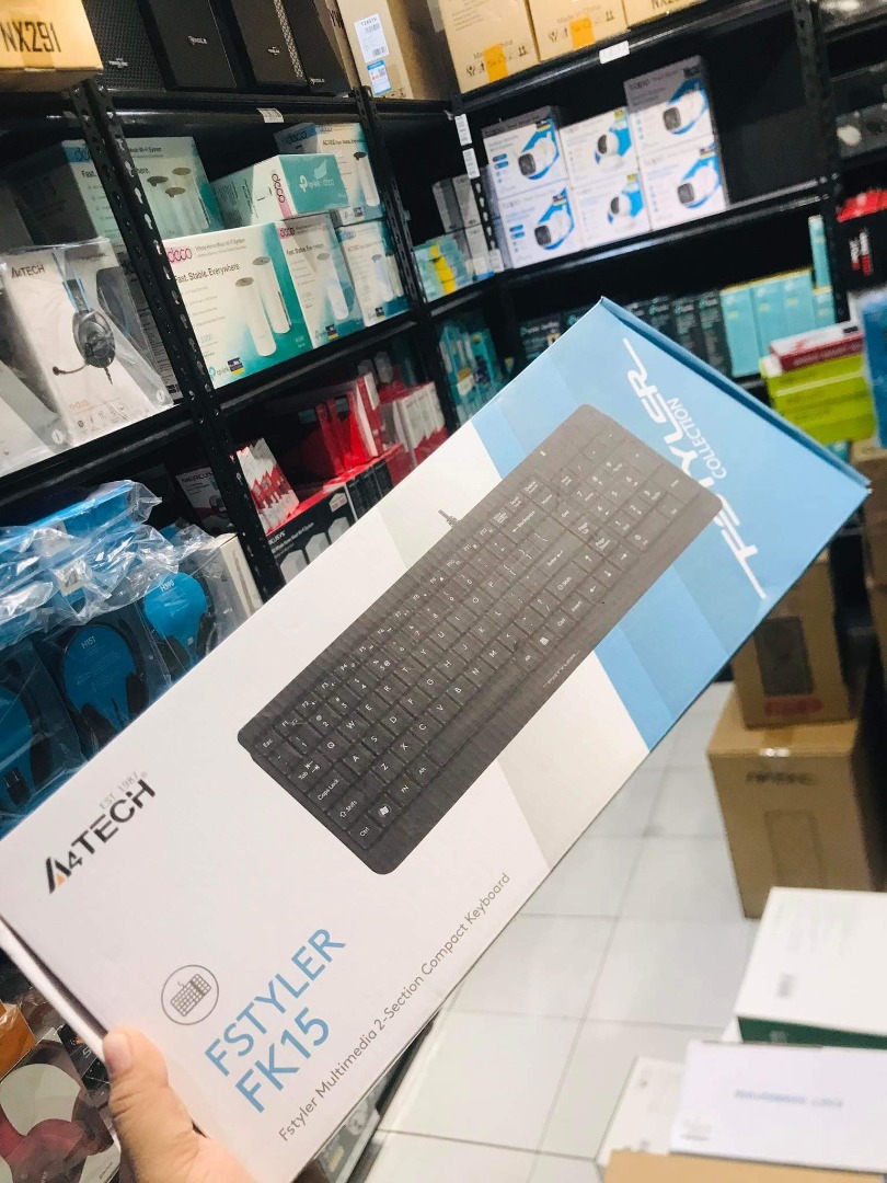 A4Tech Fstyler FK15 2-Section Compact Keyboard USB Grey, Computers ...