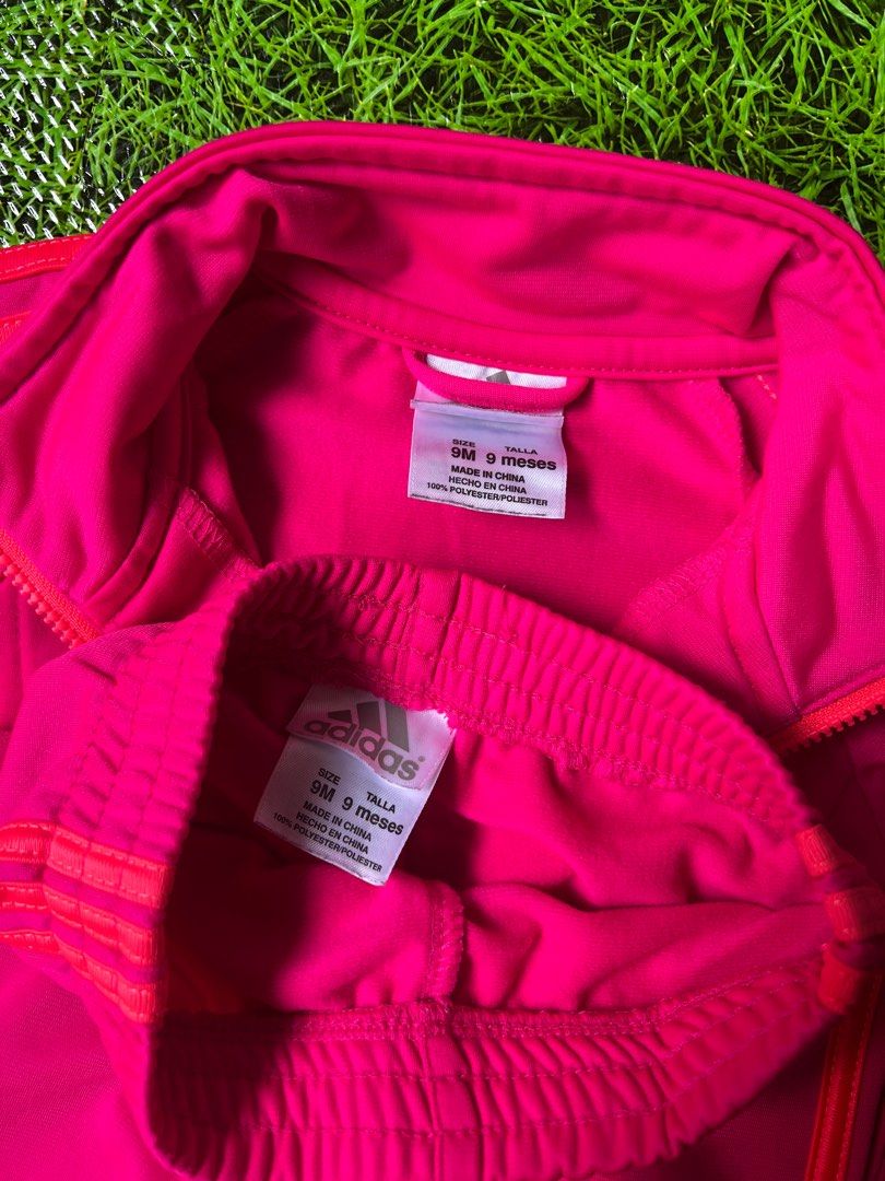 Pink adidas tracksuit online toddler