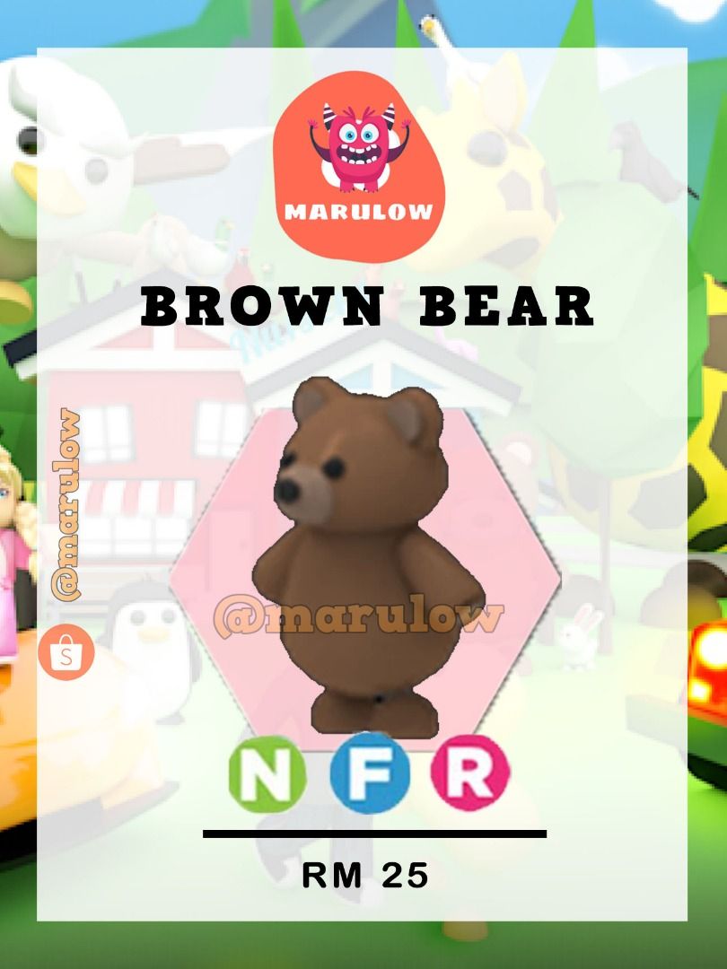 Adopt Me -Brown Bear NFR ( Roblox ), Video Gaming, Gaming Accessories