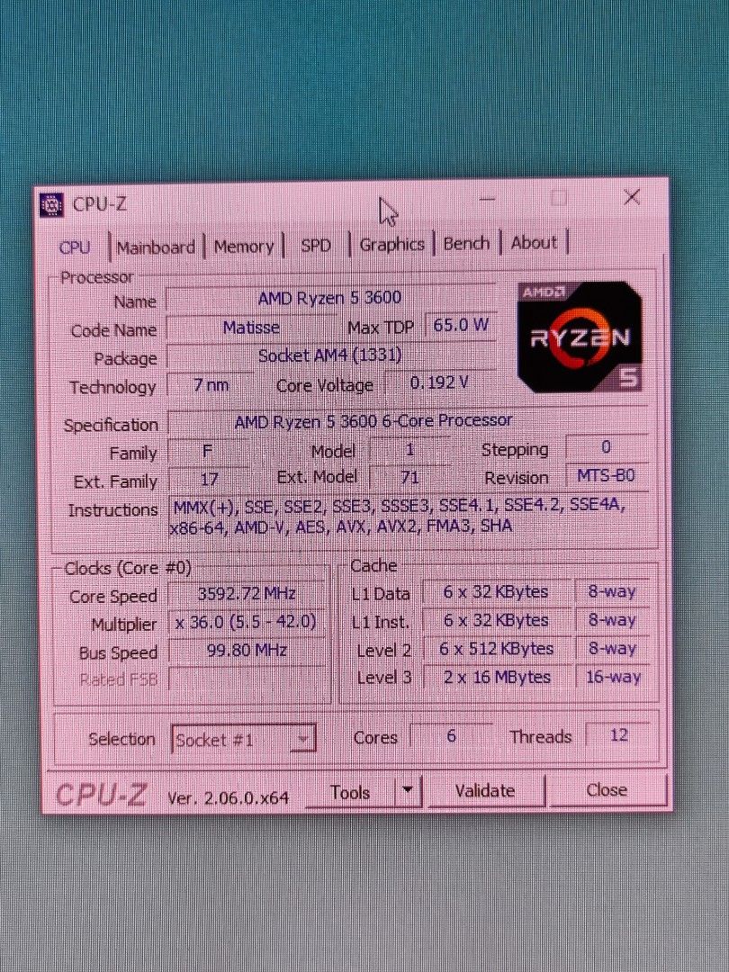 Cpu z best sale ryzen 3600