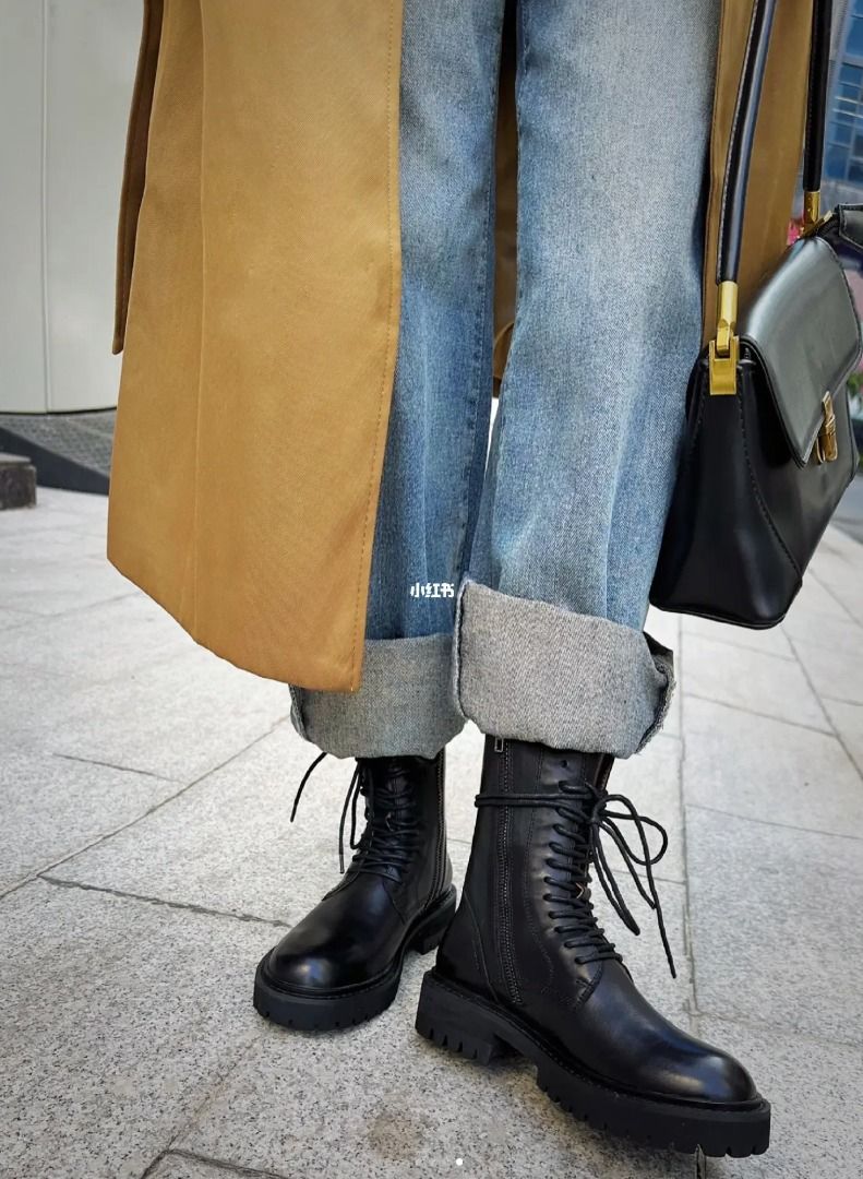 ANN DEMEULEMEESTER Alec Ankle Boots 中筒綁帶黑色皮靴UK37.5 (原價 
