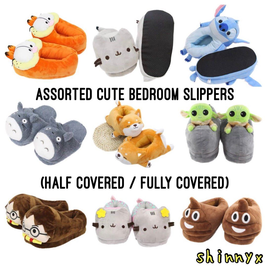 ASSORTED CUTE COMFY BEDROOM SLIPPER COLLECTION HALF COVERED FULLY COVERED