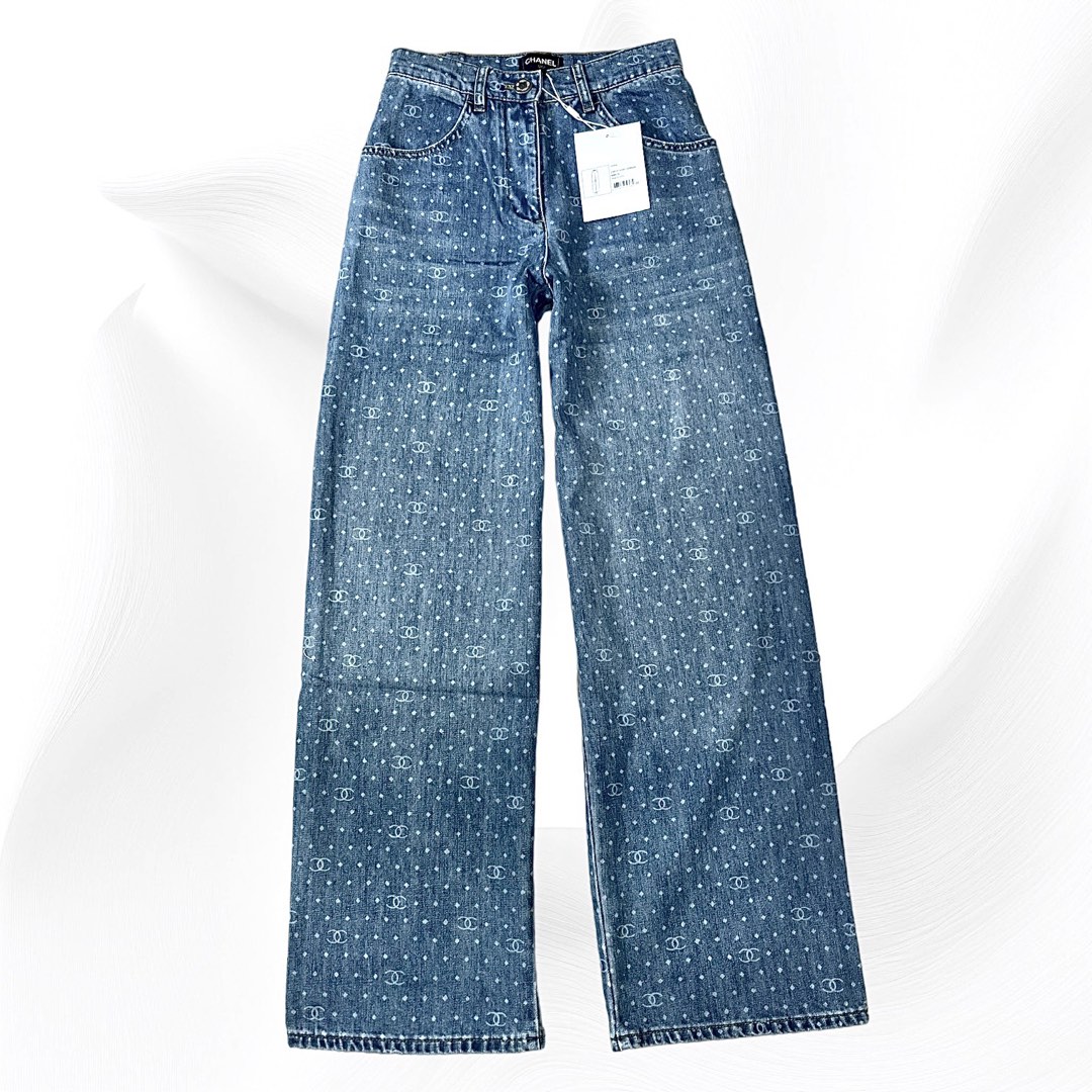 chanel printed denim