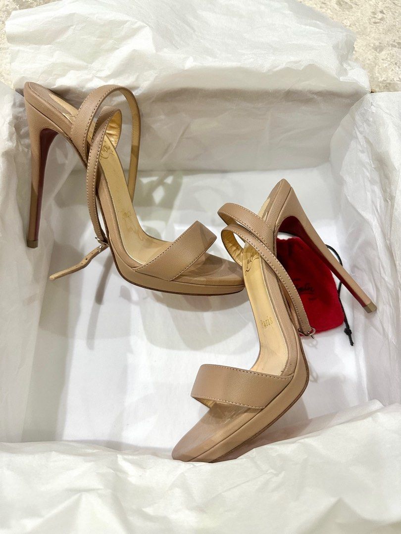 Christian Louboutin Loubi Queen Nude - Womens Shoes - Size 35