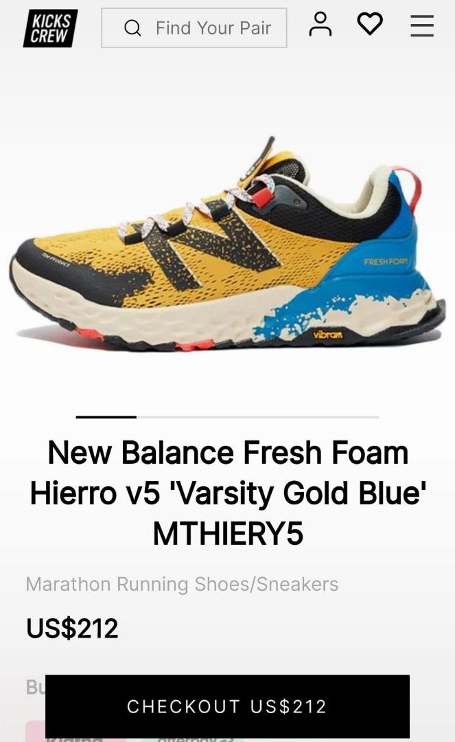 New balance fresh foam hierro v5 varsity store gold