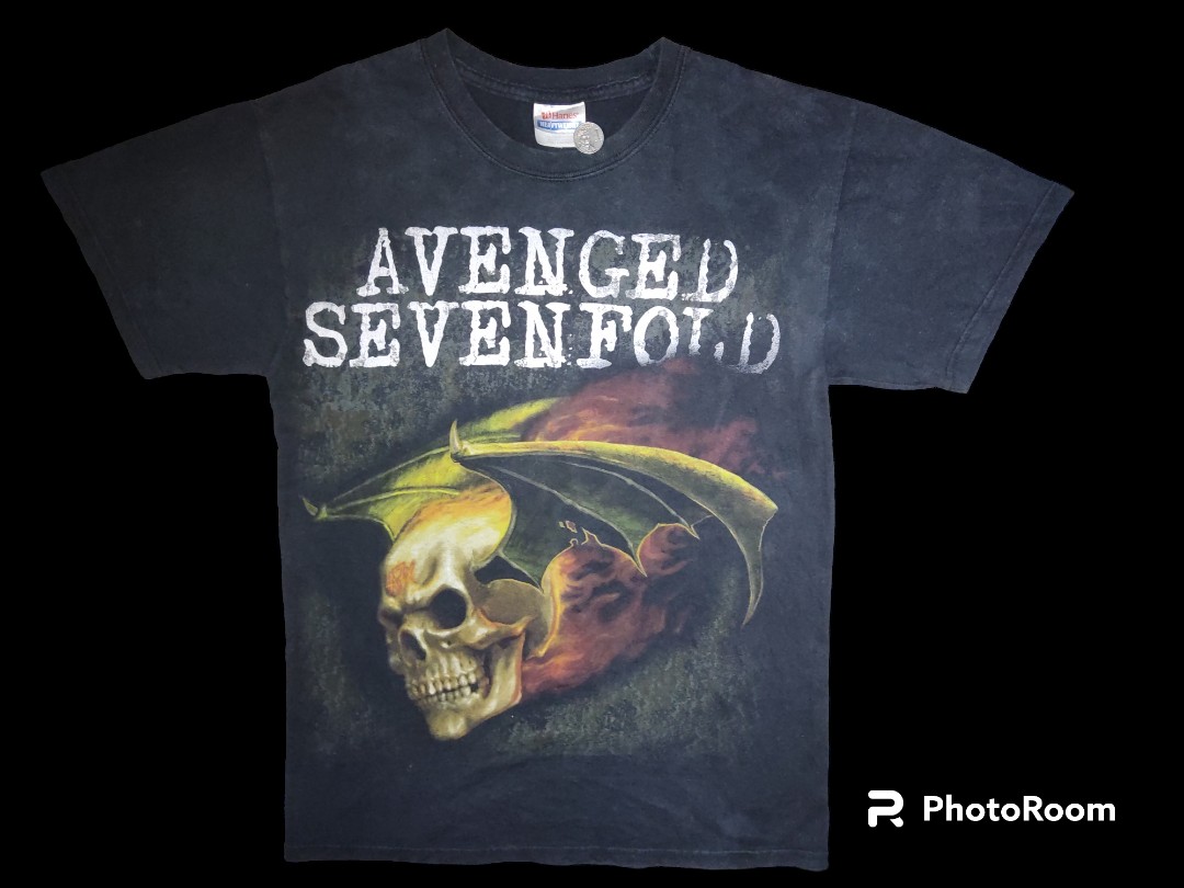 avenged sevenfold official tour merch, hanes tag on Carousell