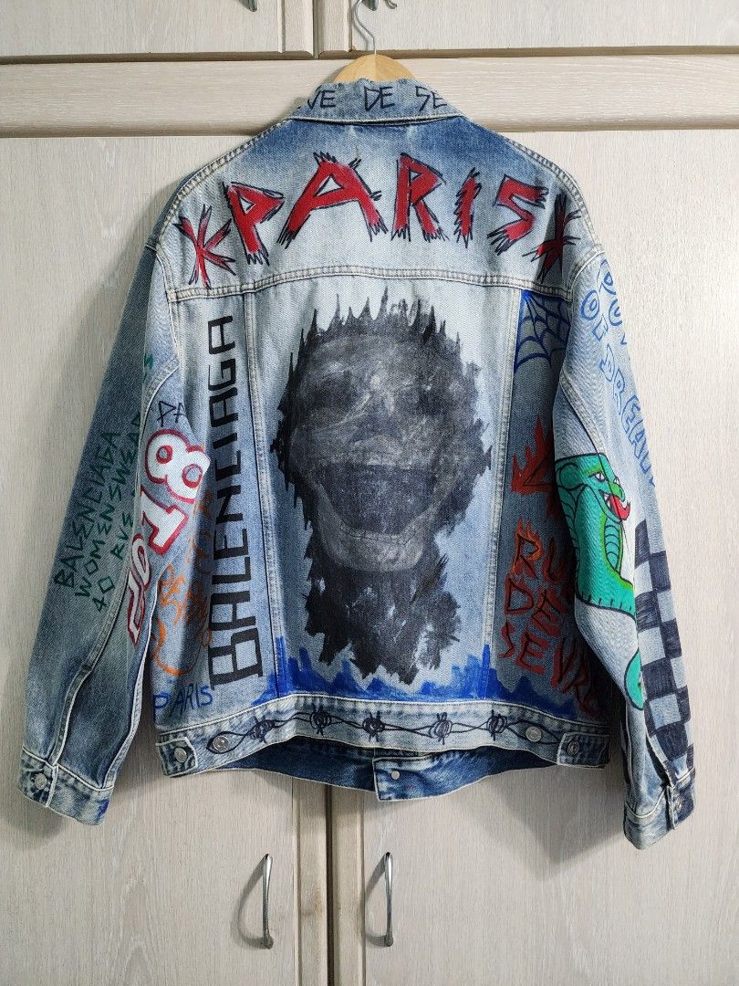 Balenciaga handwritten denim jacket deals