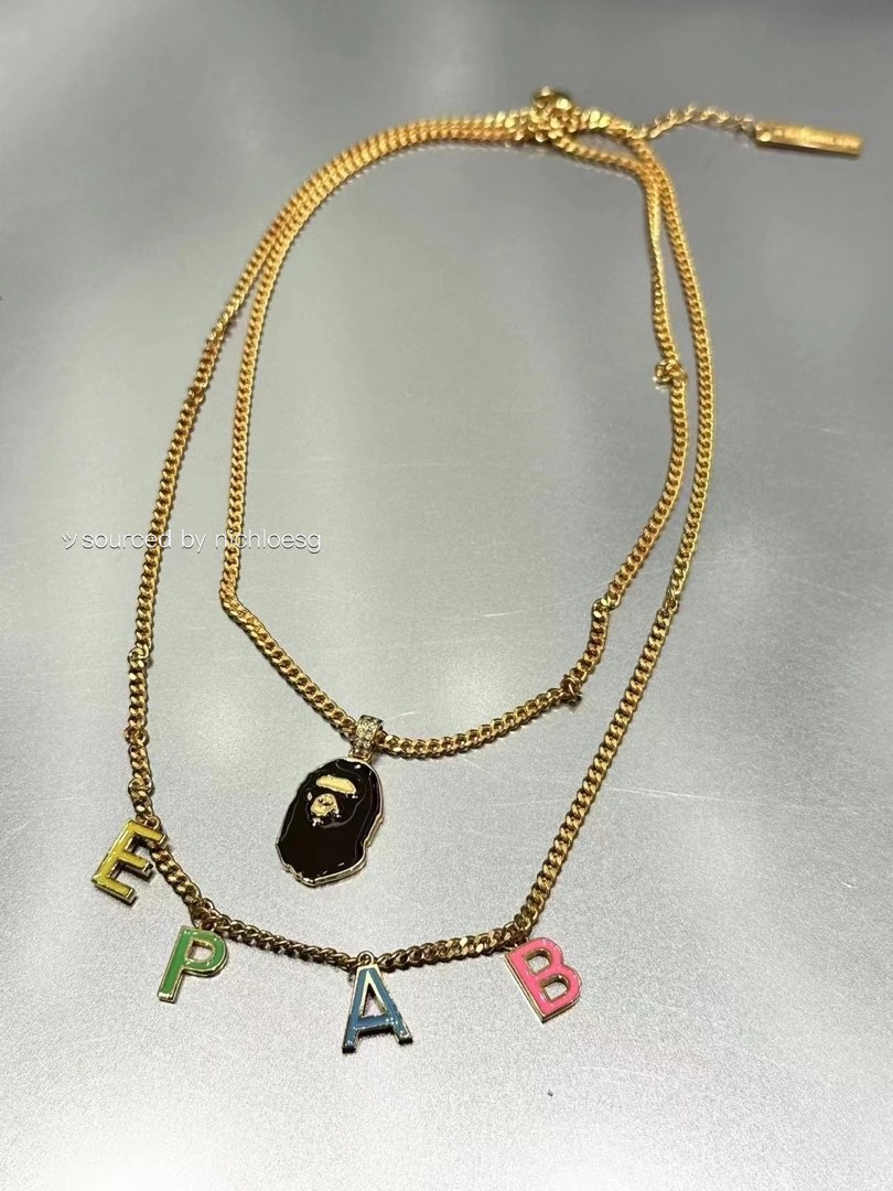 BAPE APE HEAD DOUBLE CHAIN NECKLACE, Women's Fashion, Jewelry