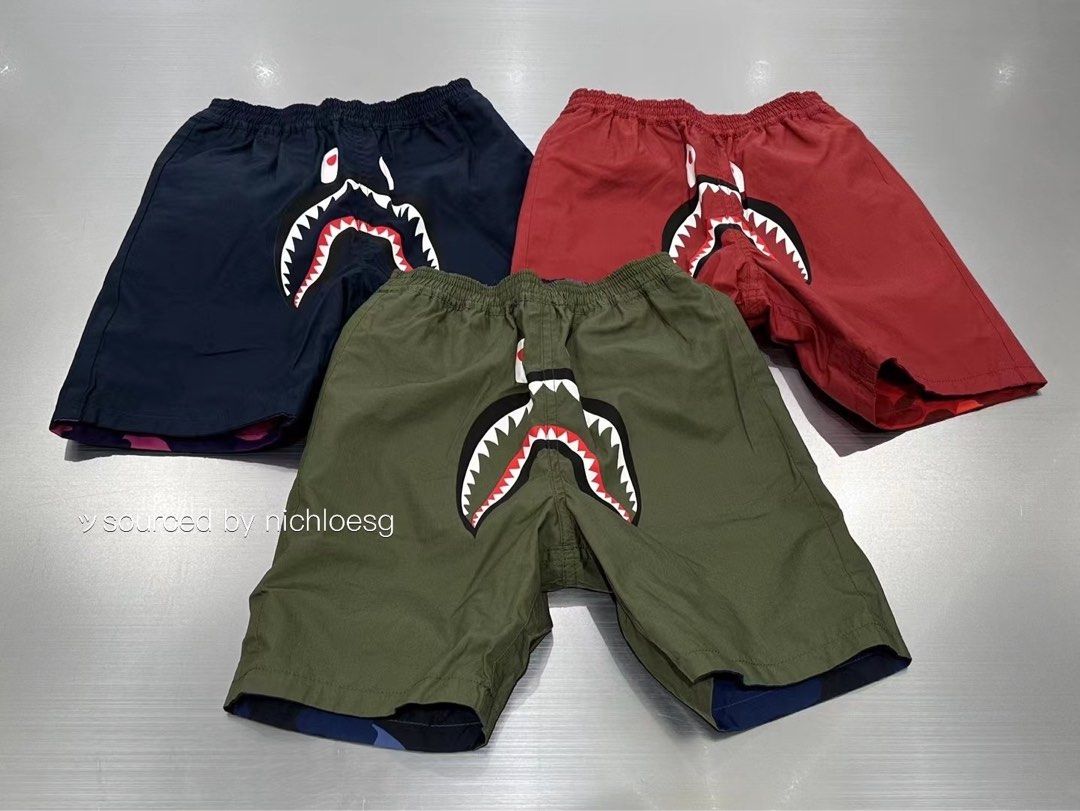 BAPE COLOR CAMO SHARK REVERSIBLE SHORTS Men s Fashion Bottoms Shorts on Carousell