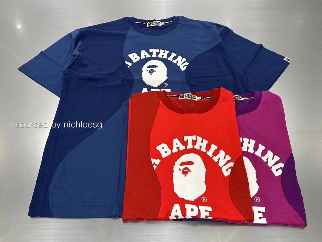 BAPE CUTTING COLLEGE RELAXED FIT TEE, Men's Fashion, Tops & Sets