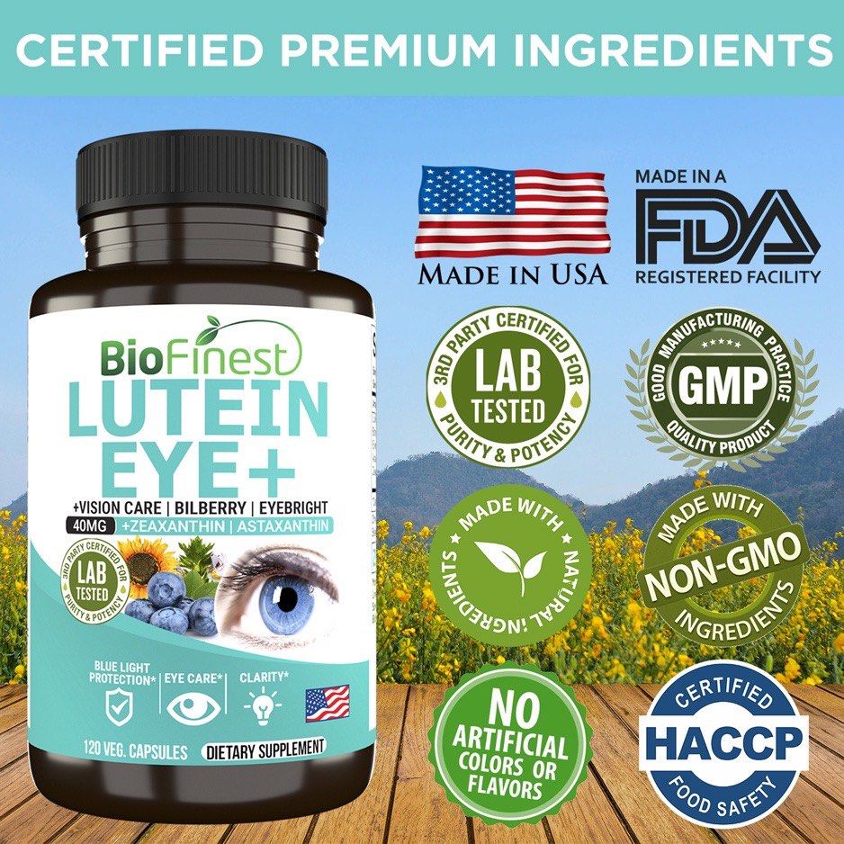 Biofinest Lutein Eye+ Vitamin Zeaxanthin Eyebright Bilberry