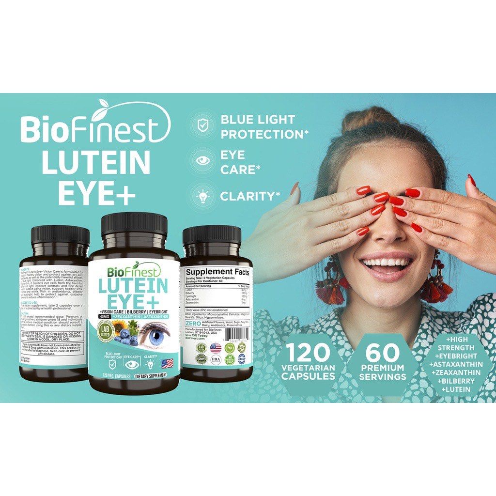 Biofinest Lutein Eye+ Vitamin Zeaxanthin Eyebright Bilberry