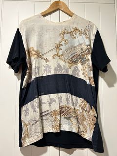 Black comme des garçons 絹質巴洛克拼接短袖 XL 日本購入正品
