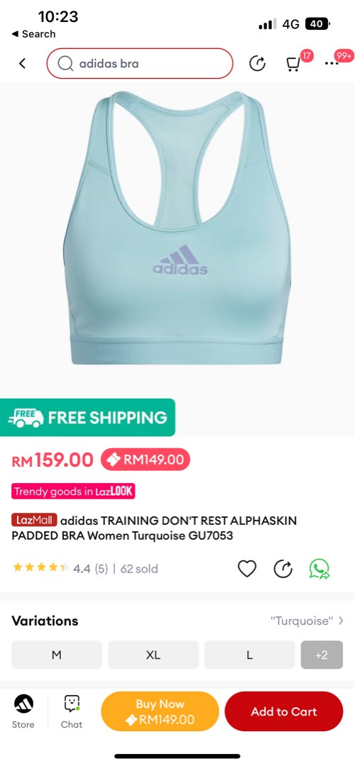 Brand new with tag Adidas Sports Bra, Women's Fashion, Activewear on  Carousell