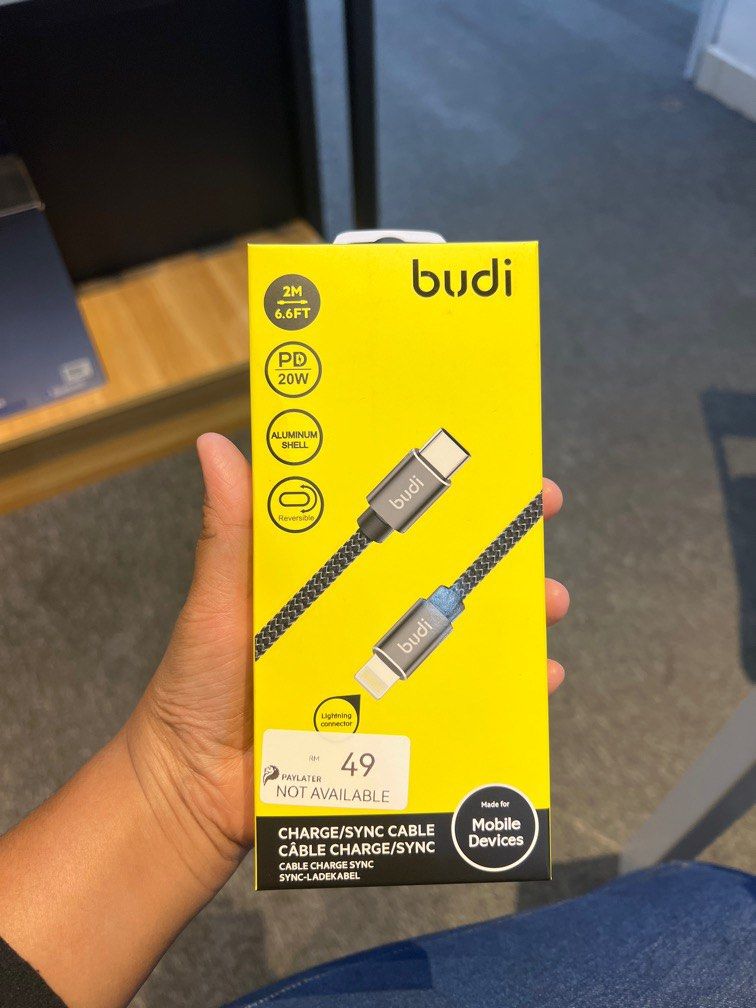 Cable TypeC To Lightning Budi, Mobile Phones & Gadgets, Mobile