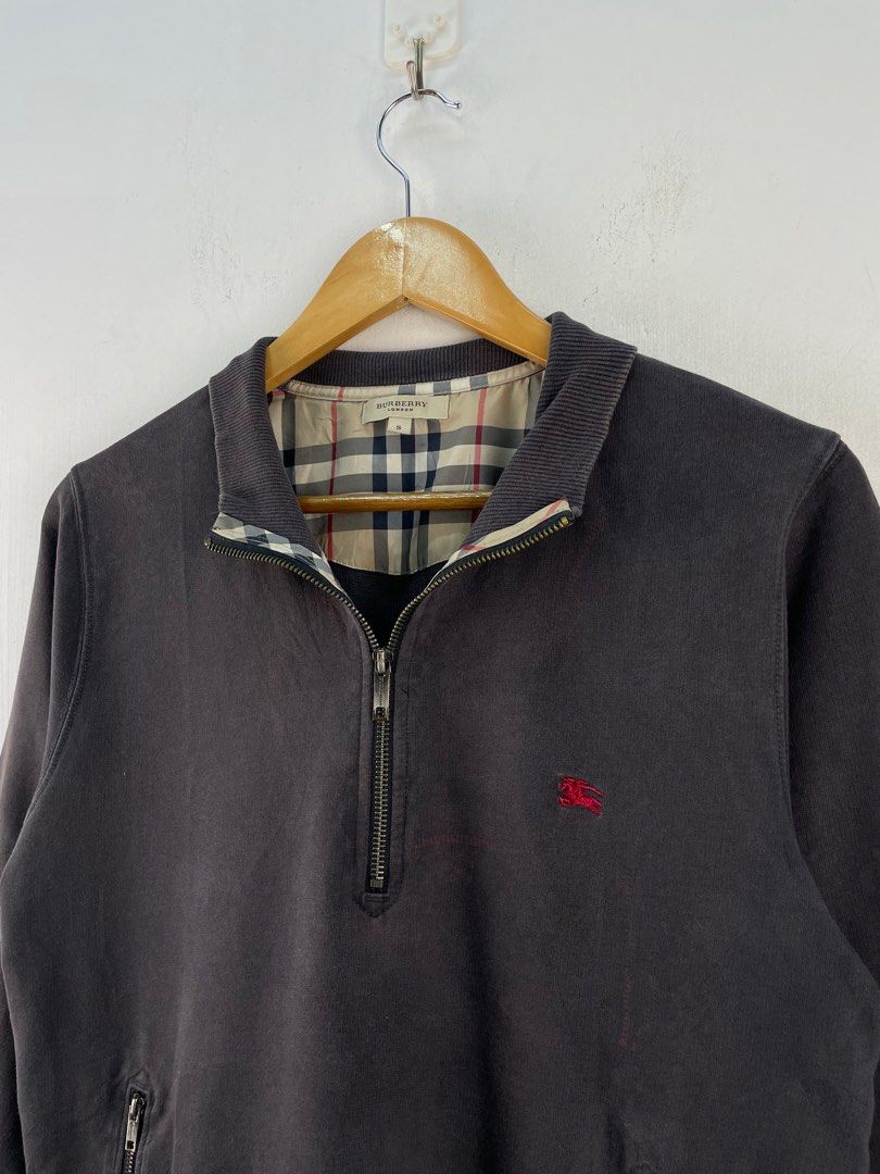 Burberry Half zipper sweatshirt dark grey Men s Fashion Coats