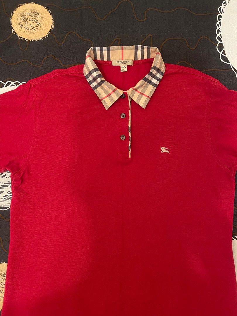 Burberry polo mens bordeaux clearance