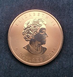 Canadian maple leaf 2016, 9999 fine silver bullion, genuine in capsule
