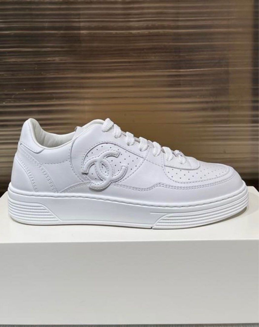 Preloved Chanel Sneaker sz 38.5, Luxury, Sneakers & Footwear on Carousell