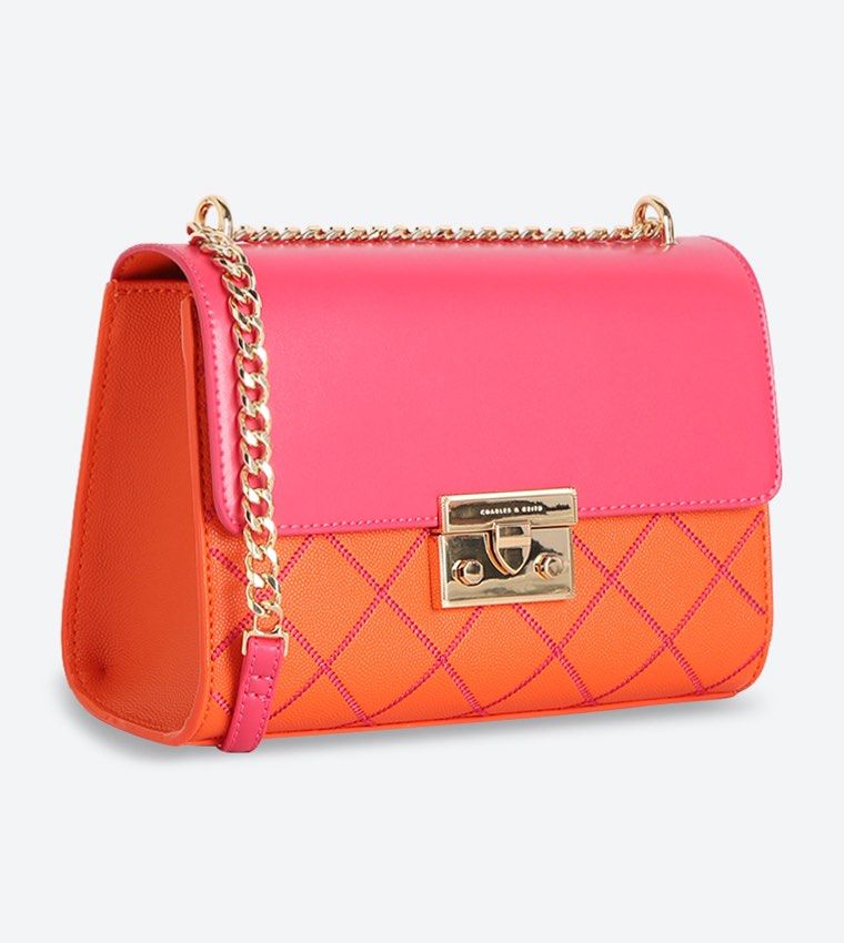 Charles and keith front top flap push lock bag