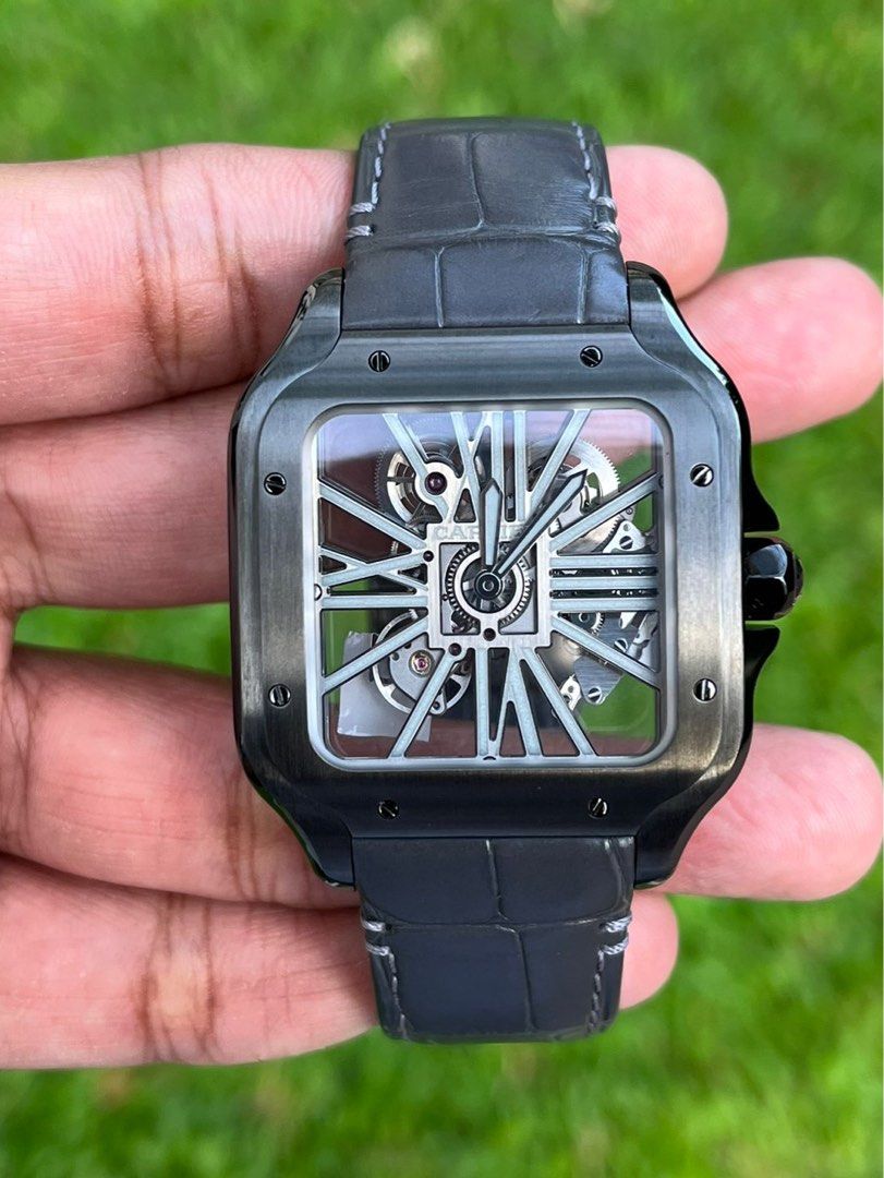 Cartier santos skeleton new arrivals for sale
