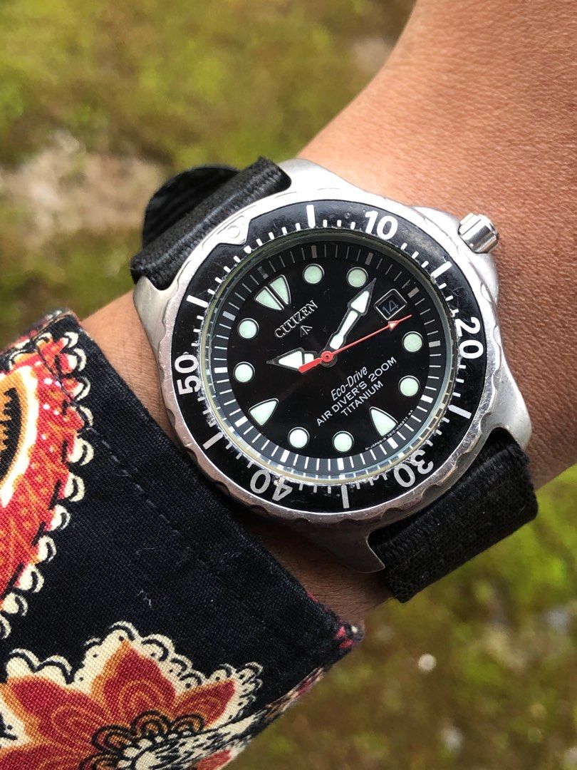 Citizen eco drive air diver's 200m titanium clearance