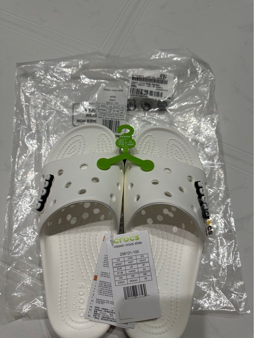 White croc new arrivals slides