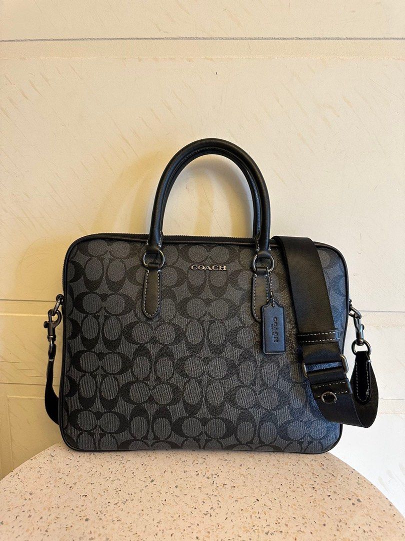 Coach CJ630 men s bag classic logo LIAM compact briefcase Men s Fashion Bags Briefcases on Carousell