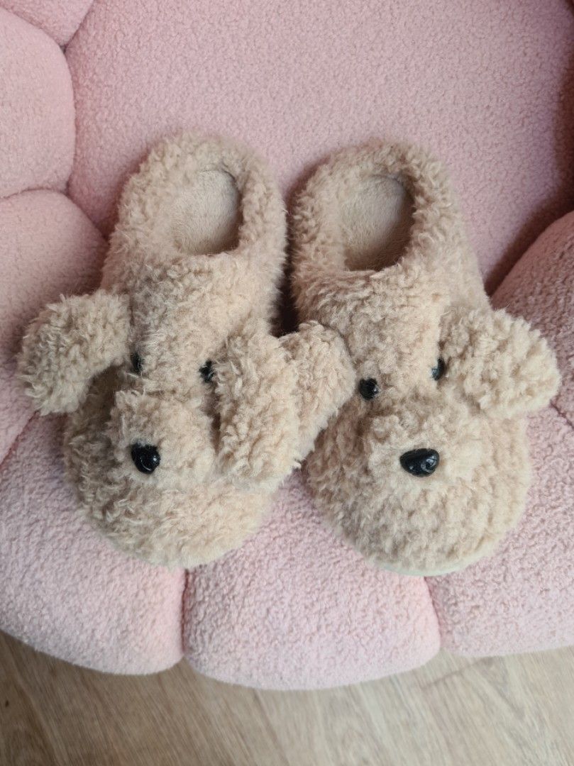 Cute Fluffy Dog Warm Bedroom Home Indoor Slippers