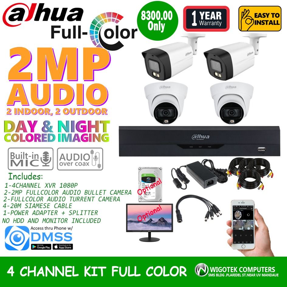 Dahua Full Color 4 Channel Cctv Camera Kit on Carousell