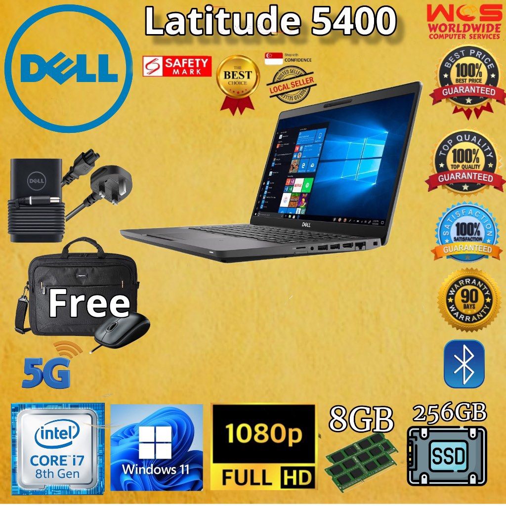 Dell Latitude 5400 14 Inch Intel I7 8665u 8gb Ddr4 256gb New Ssd Win11 Pro And Office Touchscreen