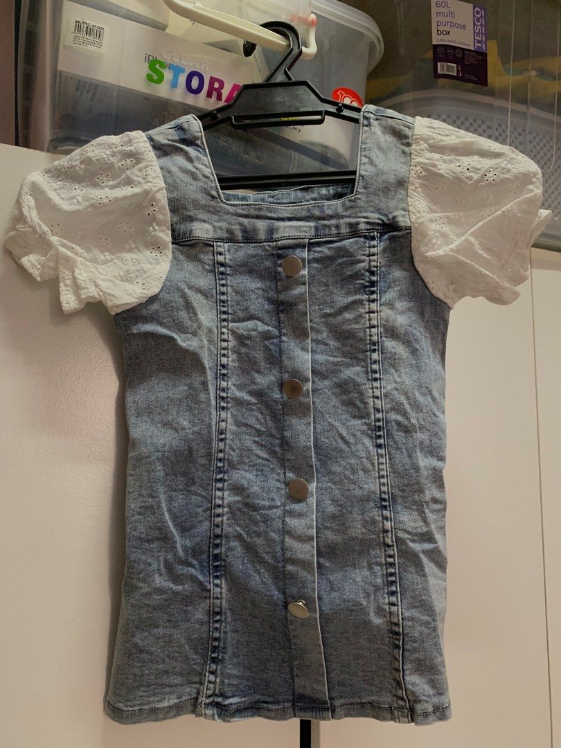 Denim jumpsuit faixa tesco