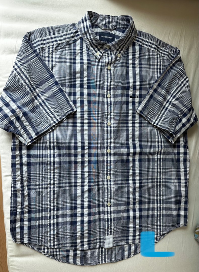 Descendant 22SS Cleek Plaid SS Shirt, 男裝, 上身及套裝, T-shirt