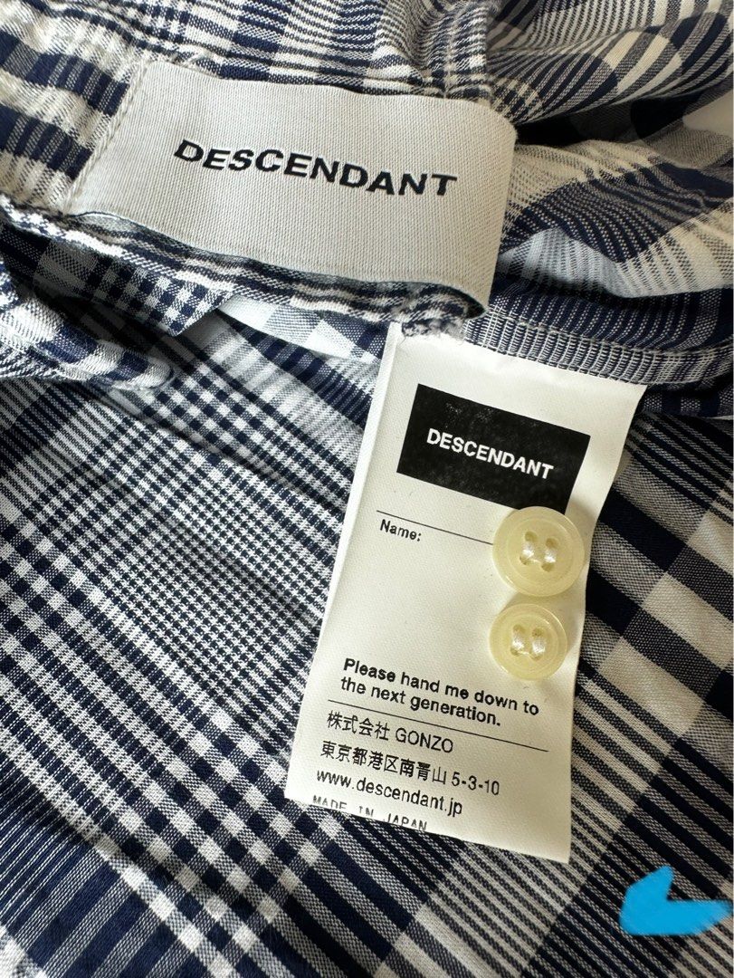 Descendant 22SS Cleek Plaid SS Shirt, 男裝, 上身及套裝, T-shirt