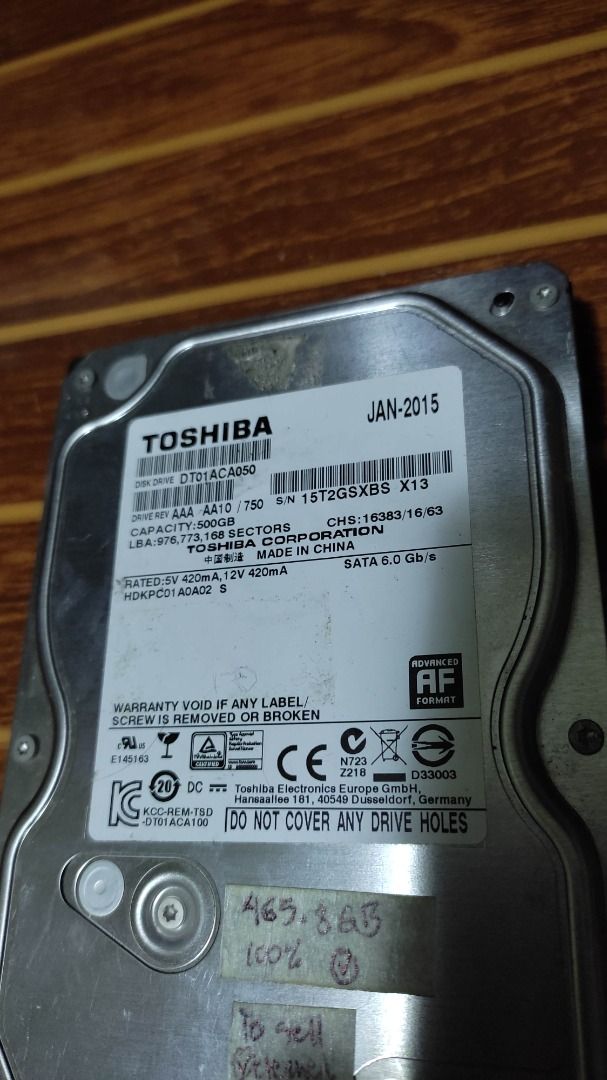 desktop laptop HDD 3.5" 2.5" Toshiba Hitachi (Category: Hard Disks & Thumbdrives) located in Makati City. Submitted by carlosng07 (Listing ID 1237493334, Image 2). Description: 80gb; 3.5" for desktop Price: 250 php each brands available: seagate, hitachi deskstar 6pcs available 160gb; 3.5" for desktop Price: 350 php each brands available: seagate, hitachi deskstar 3 pcs available 500gb; 3.5" for desktop Price: 800 php brand: Toshiba 1 pc availabl