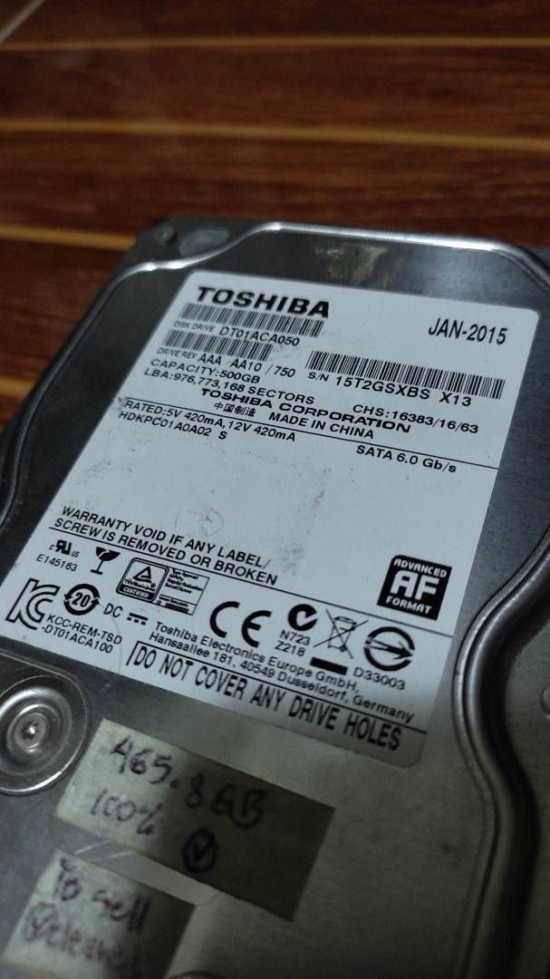 desktop laptop HDD 3.5" 2.5" Toshiba Hitachi (Category: Hard Disks & Thumbdrives) located in Makati City. Submitted by carlosng07 (Listing ID 1237493334, Image 3). Description: 80gb; 3.5" for desktop Price: 250 php each brands available: seagate, hitachi deskstar 6pcs available 160gb; 3.5" for desktop Price: 350 php each brands available: seagate, hitachi deskstar 3 pcs available 500gb; 3.5" for desktop Price: 800 php brand: Toshiba 1 pc availabl