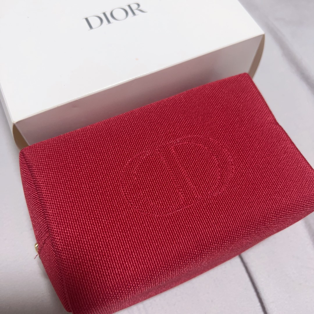 Dior red cosmetics pouch, Beauty & Personal Care, Face, Makeup on Carousell