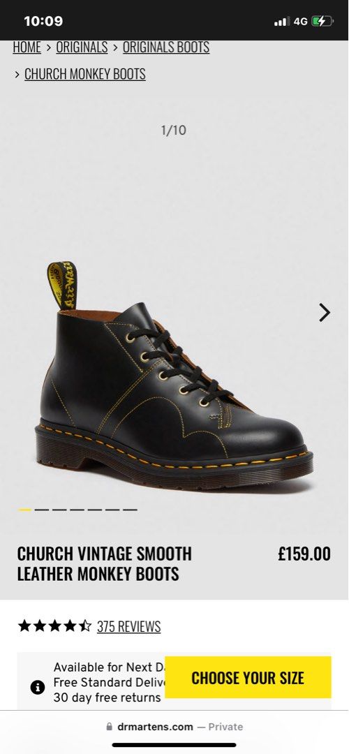 DR. MARTENS Church leather smooth leather Monkey Boots