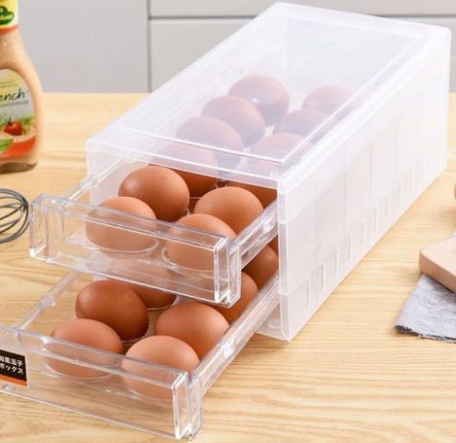 Egg Tray (Category: Everything Else) located in Singapore. Submitted by pattyho0 (Listing ID 1237403464, Image 3). Description: Able to fit 24 large eggs. Tray drawer has auto-locking system so will not fall when pulled out completely. Measurement 16cm (L) x 32.5cm (B) x 13cm (H).