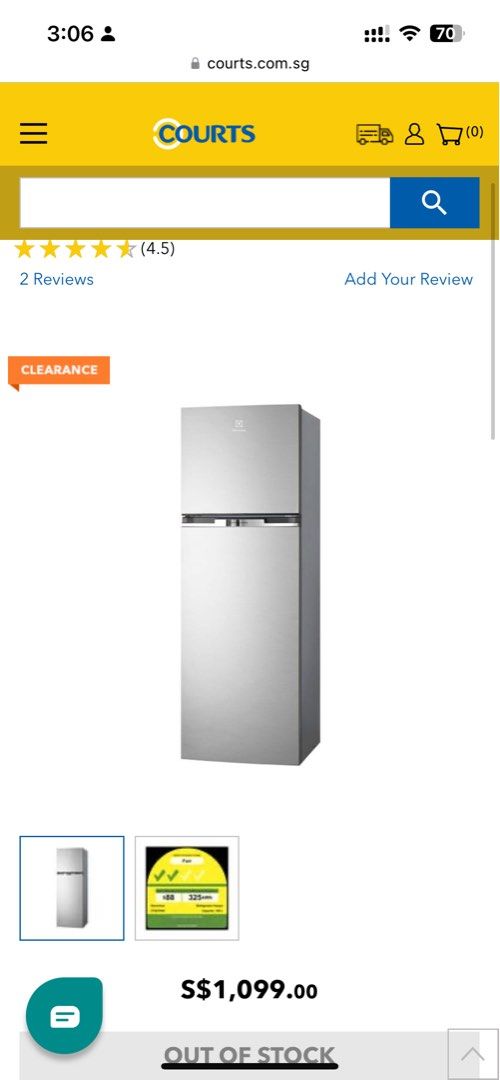 electrolux refrigerator etb3700h, TV & Home Appliances, Kitchen