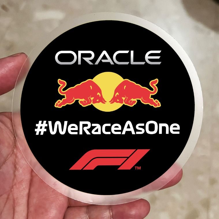 F1 ORACLE RED BULL #WeRaceAsOne . Static Cling Car Decals . 11cm ...