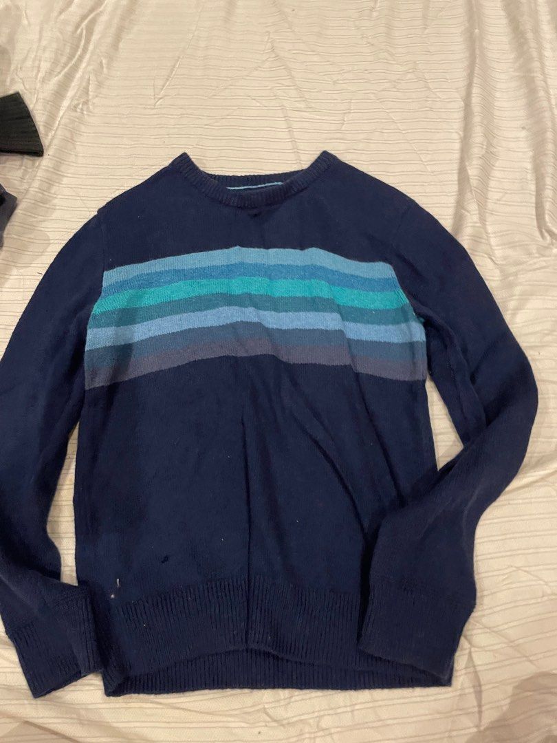 gap green and black striped sweater