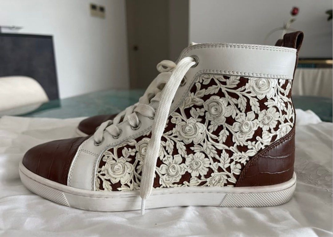 Christian louboutin white high top sale