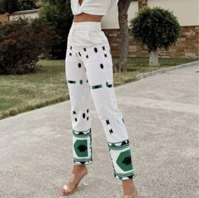 Zara Geometric Embroidered Linen Blend Trousers, Women's Fashion, Bottoms, Other  Bottoms on Carousell